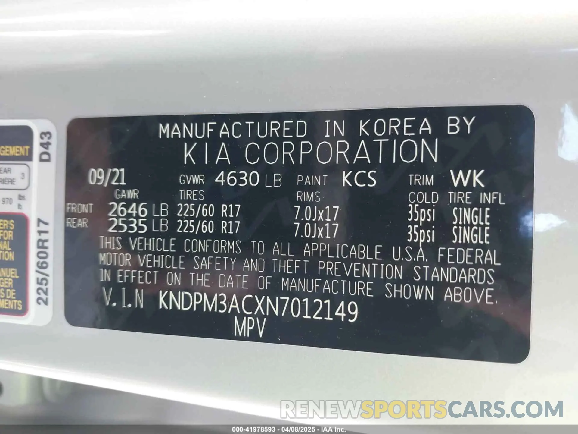 9 fotografías del automóvil dañado KNDPM3ACXN7012149 KIA SPORTAGE 2022