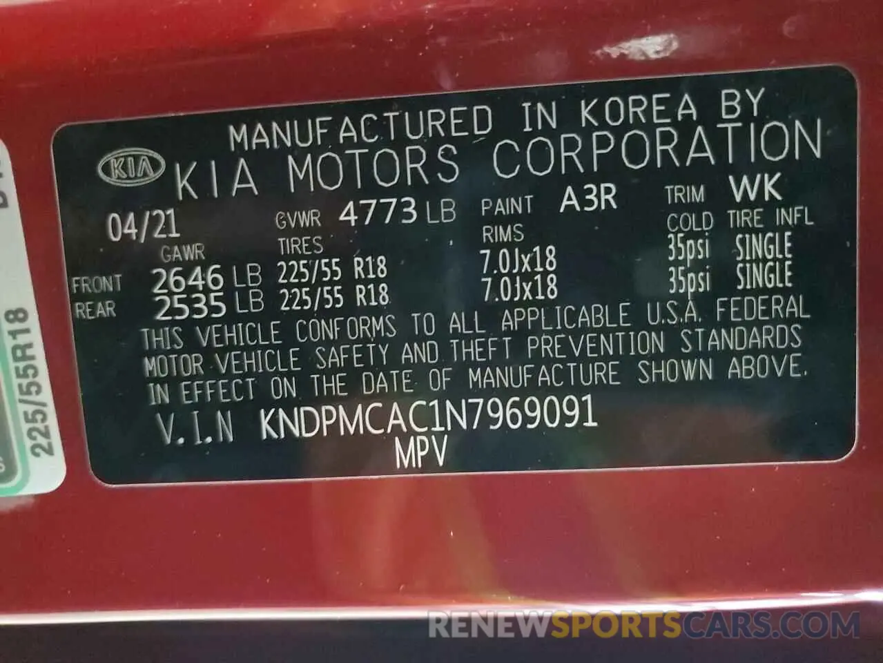 16 fotografías del automóvil dañado KNDPMCAC1N7969091 KIA SPORTAGE 2022
