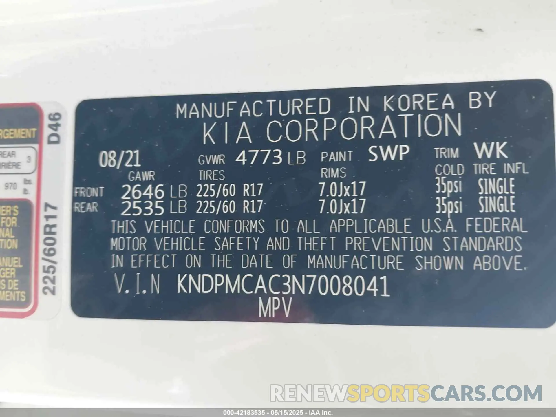 9 fotografías del automóvil dañado KNDPMCAC3N7008041 KIA SPORTAGE 2022
