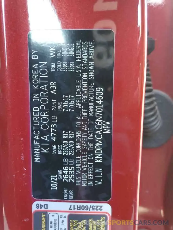 13 fotografías del automóvil dañado KNDPMCAC6N7014609 KIA SPORTAGE 2022