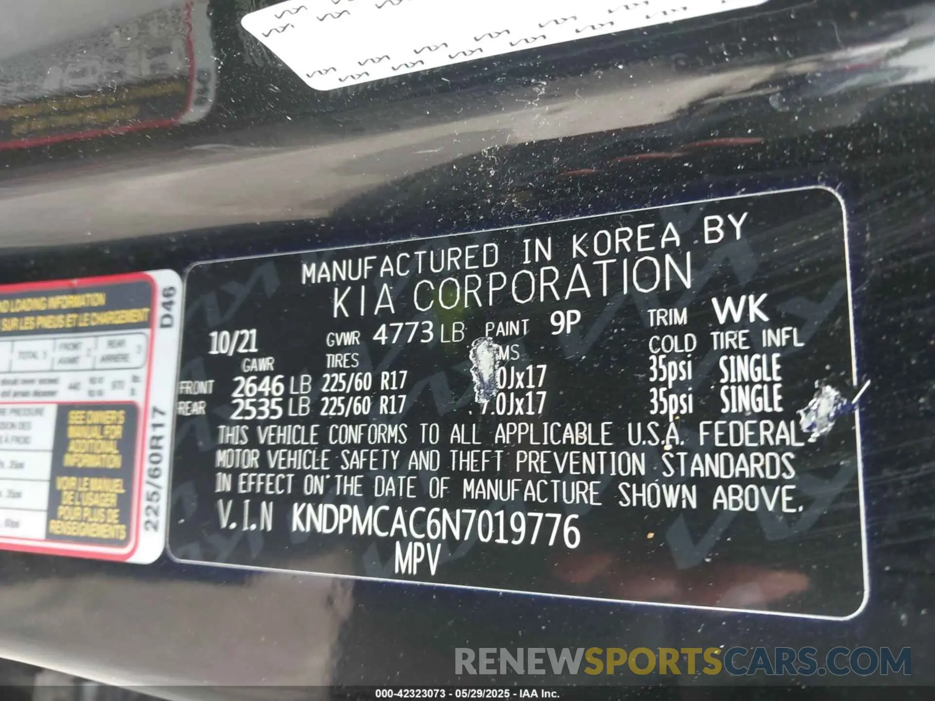 9 fotografías del automóvil dañado KNDPMCAC6N7019776 KIA SPORTAGE 2022