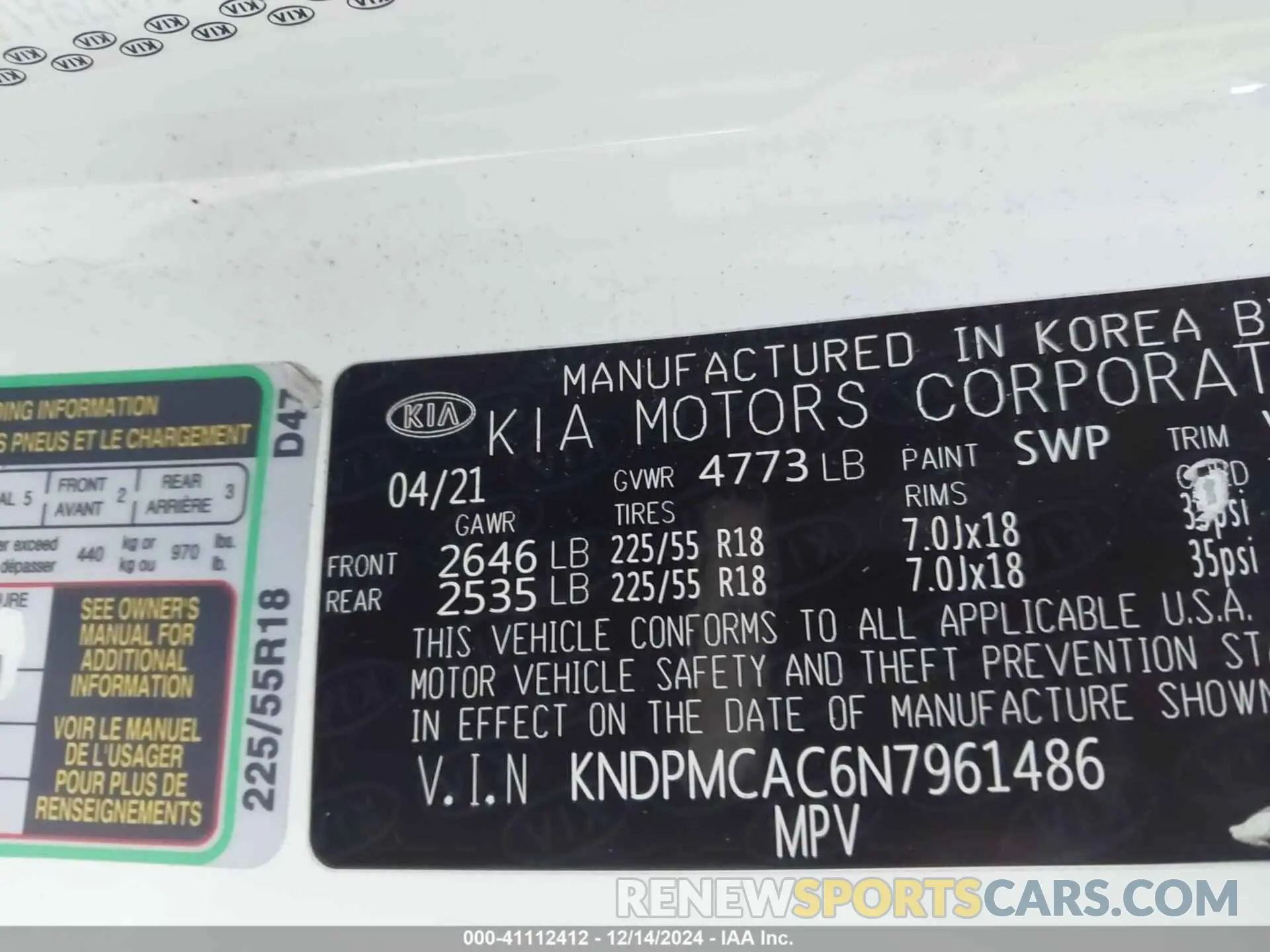 9 fotografías del automóvil dañado KNDPMCAC6N7961486 KIA SPORTAGE 2022