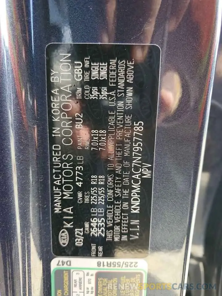 15 fotografías del automóvil dañado KNDPMCAC7N7957785 KIA SPORTAGE 2022