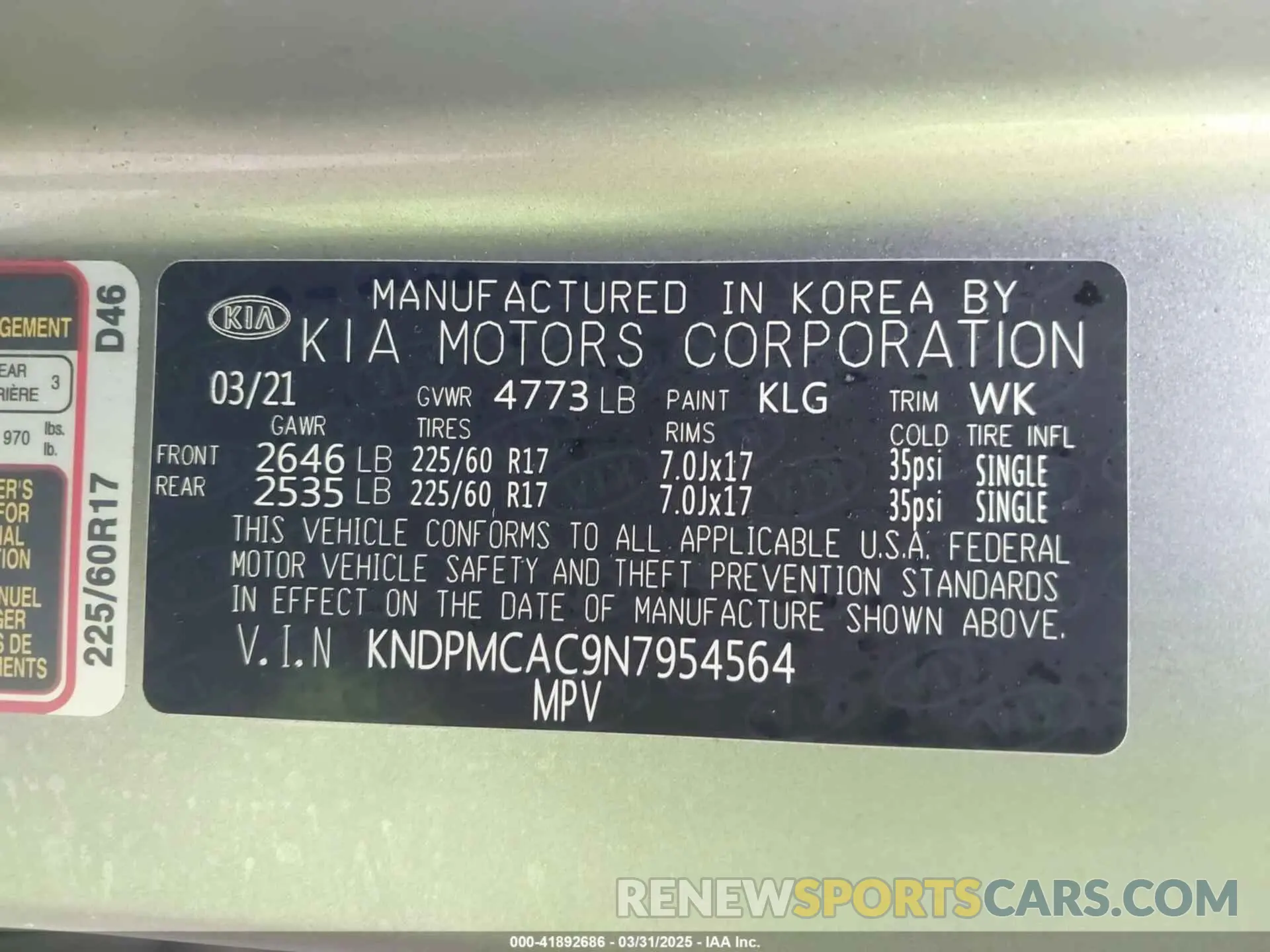 9 fotografías del automóvil dañado KNDPMCAC9N7954564 KIA SPORTAGE 2022