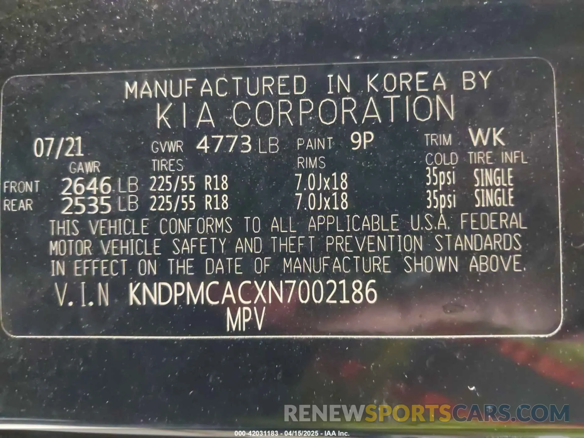 9 fotografías del automóvil dañado KNDPMCACXN7002186 KIA SPORTAGE 2022