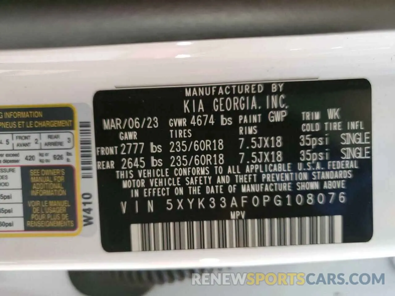 12 fotografías del automóvil dañado 5XYK33AF0PG108076 KIA SPORTAGE 2023