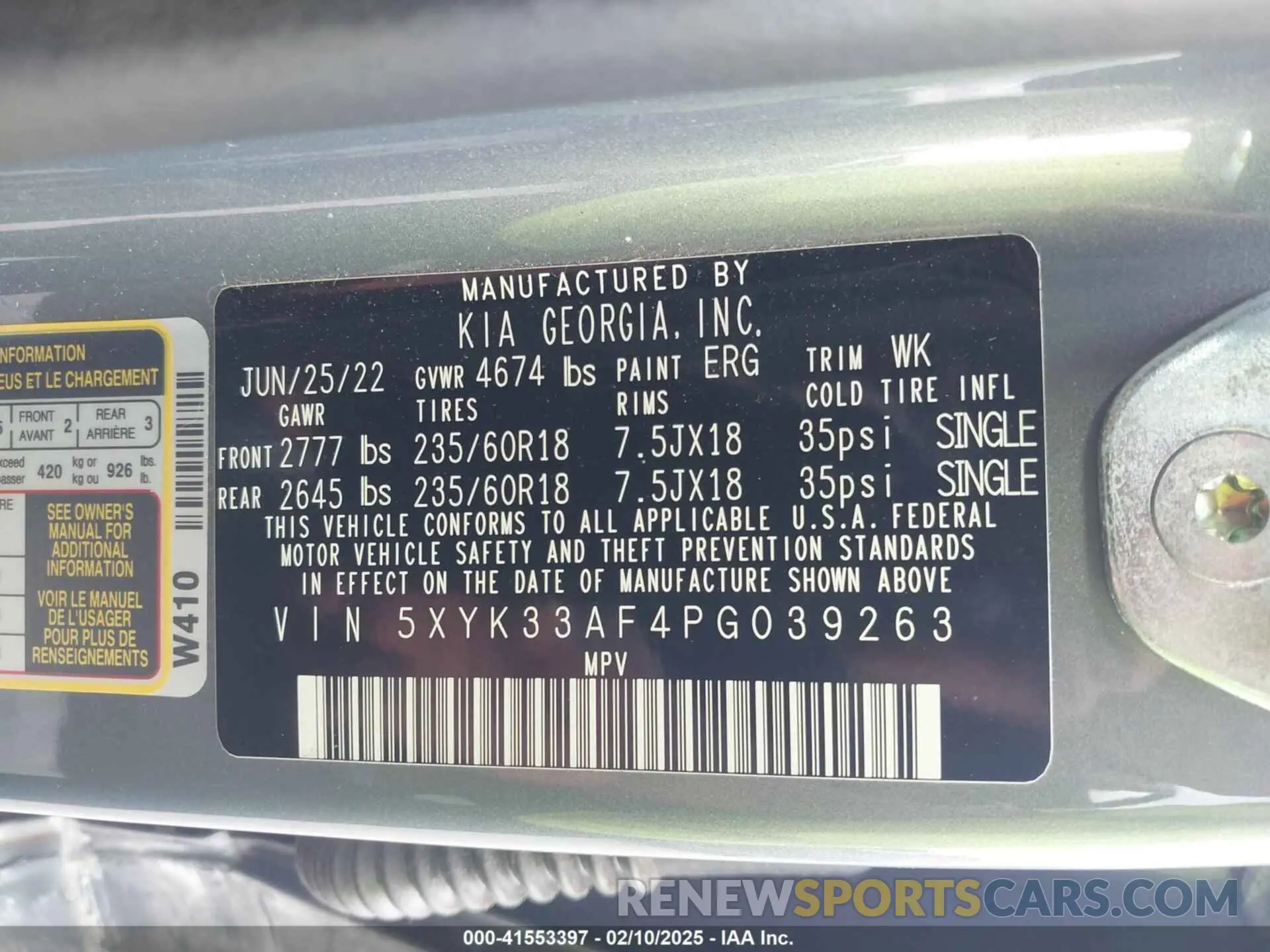 9 fotografías del automóvil dañado 5XYK33AF4PG039263 KIA SPORTAGE 2023