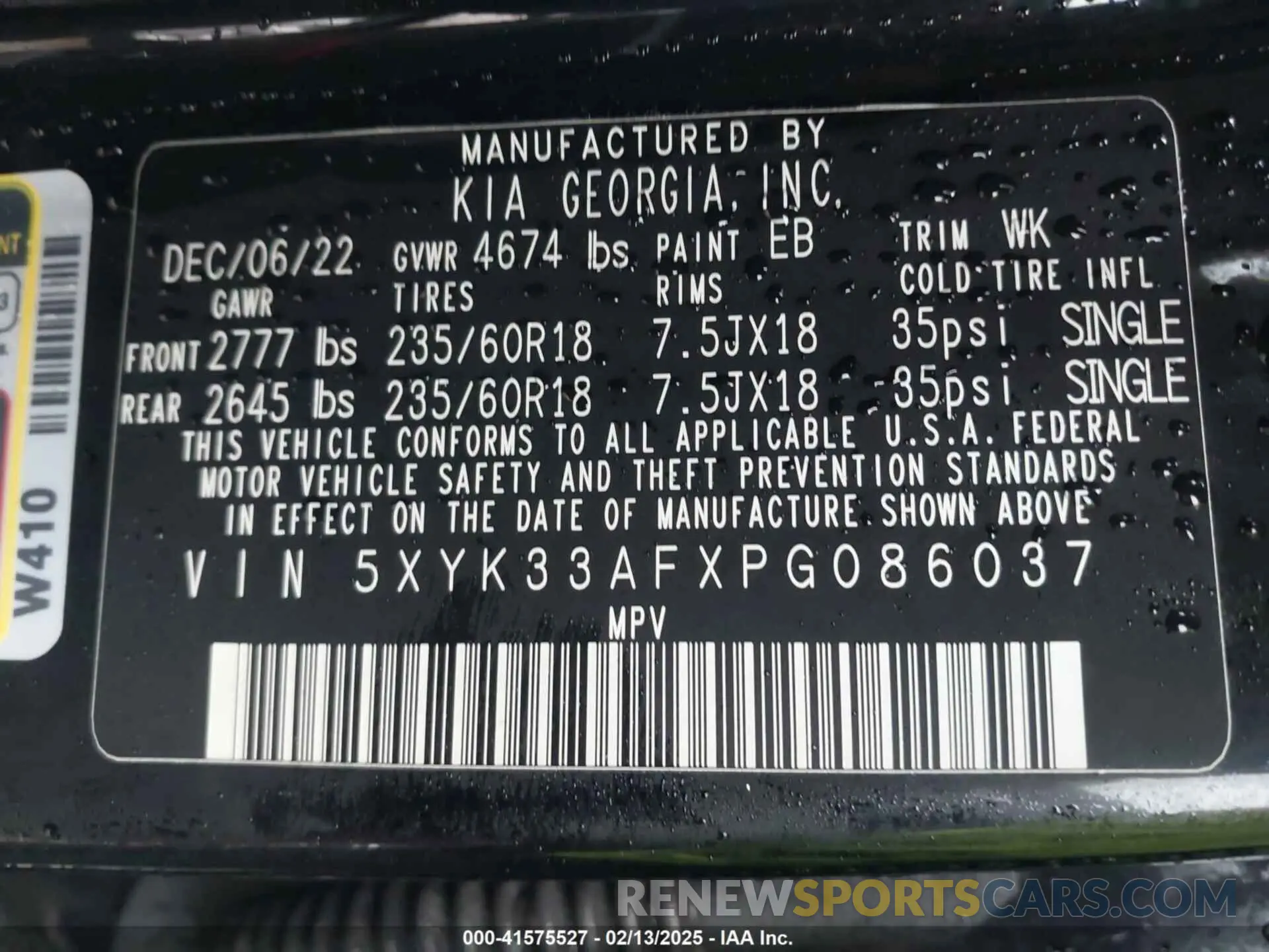 9 fotografías del automóvil dañado 5XYK33AFXPG086037 KIA SPORTAGE 2023