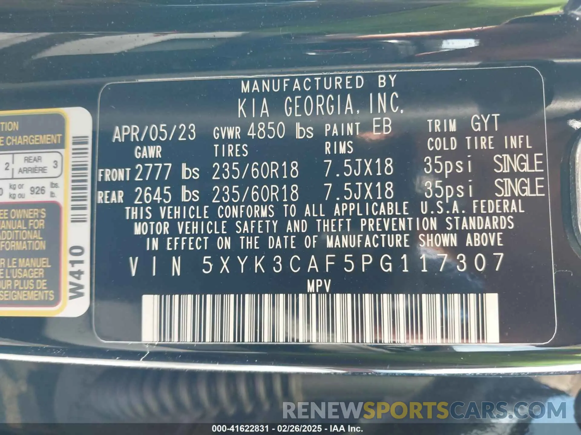 9 fotografías del automóvil dañado 5XYK3CAF5PG117307 KIA SPORTAGE 2023