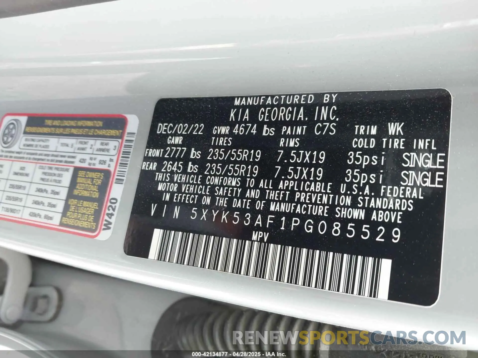 9 fotografías del automóvil dañado 5XYK53AF1PG085529 KIA SPORTAGE 2023