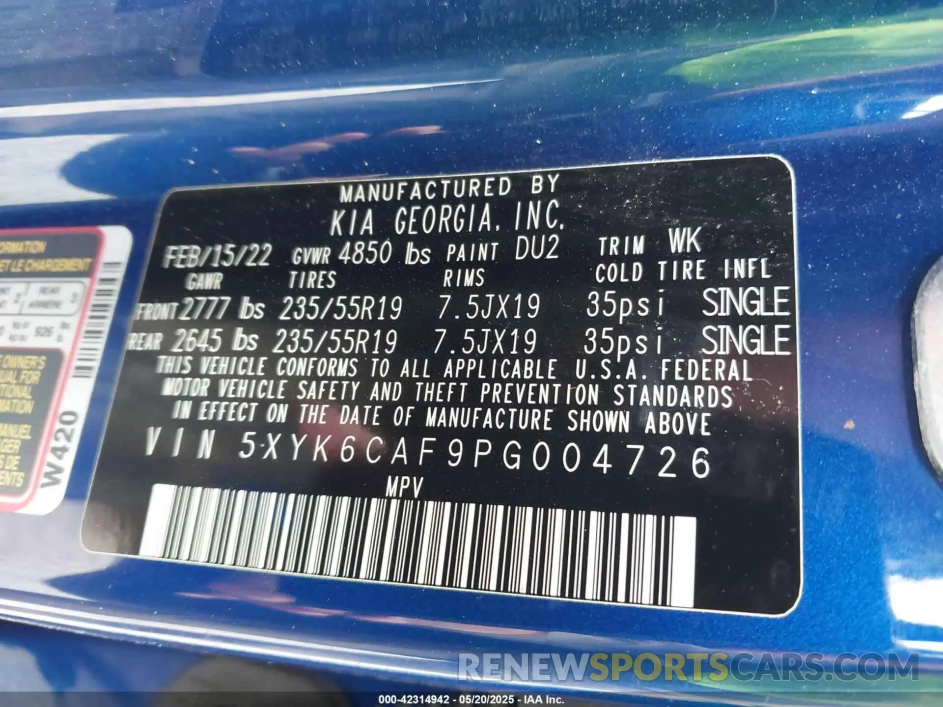 9 fotografías del automóvil dañado 5XYK6CAF9PG004726 KIA SPORTAGE 2023