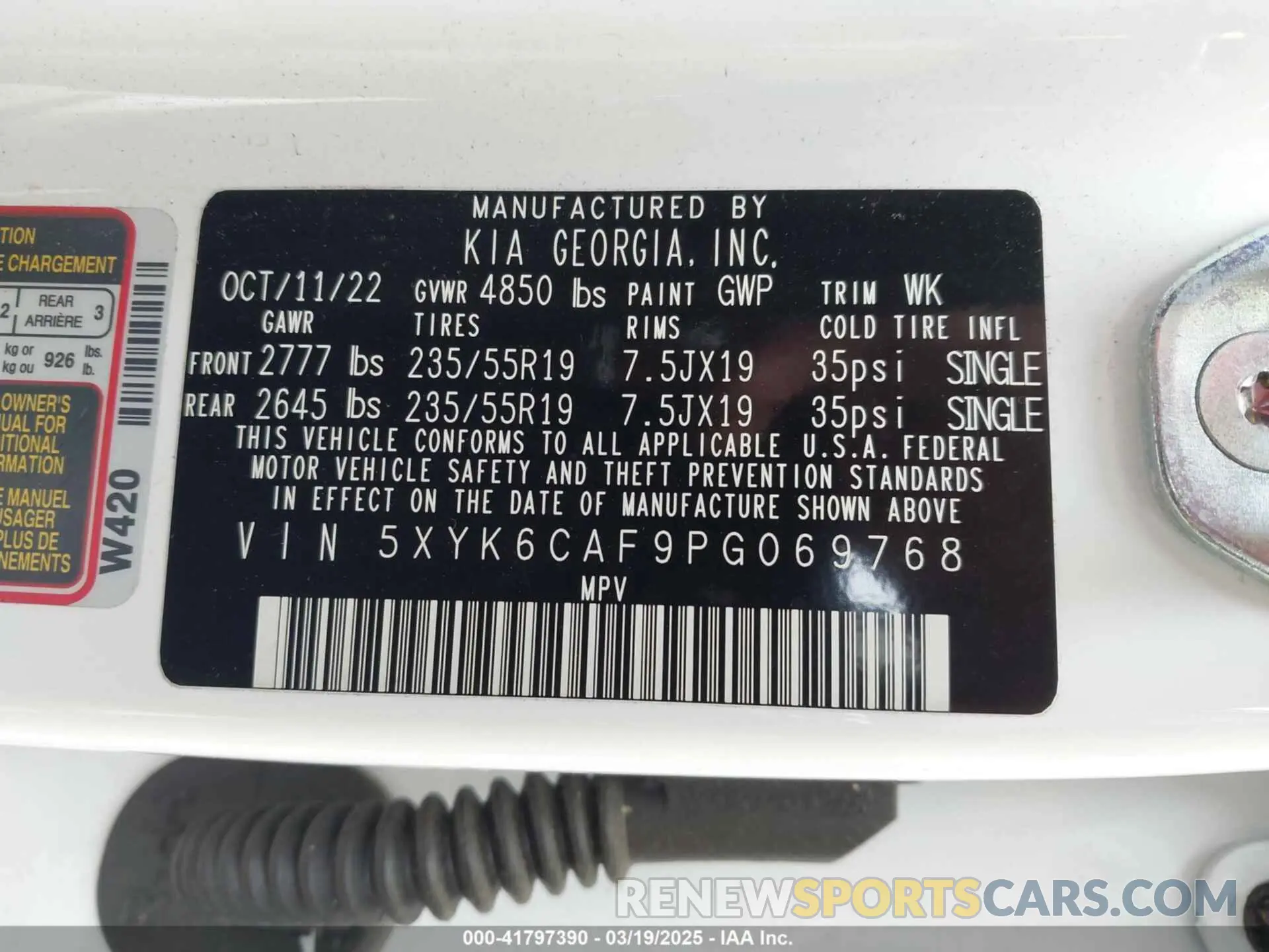 9 fotografías del automóvil dañado 5XYK6CAF9PG069768 KIA SPORTAGE 2023