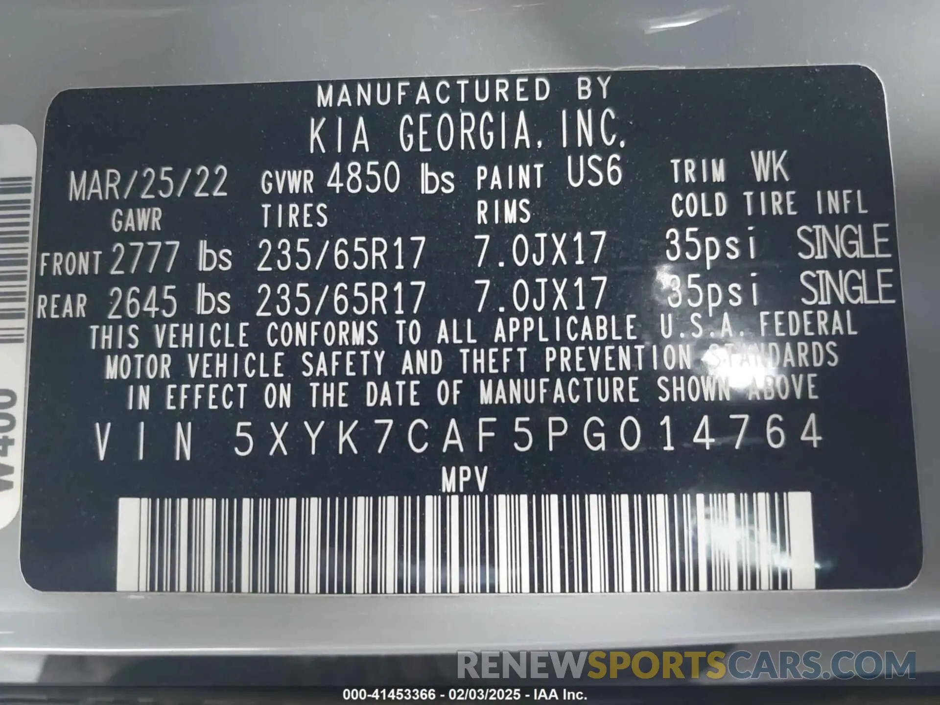 9 fotografías del automóvil dañado 5XYK7CAF5PG014764 KIA SPORTAGE 2023