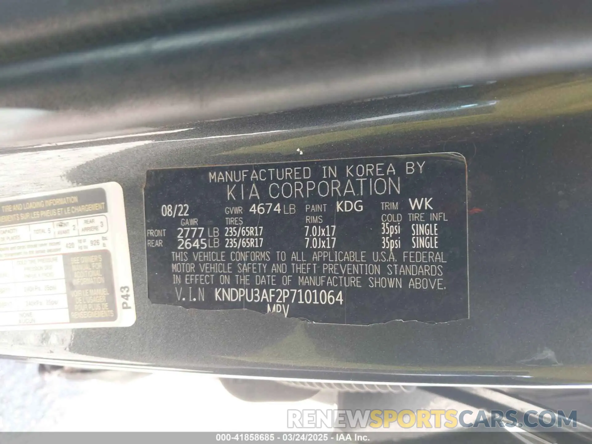 9 fotografías del automóvil dañado KNDPU3AF2P7101064 KIA SPORTAGE 2023