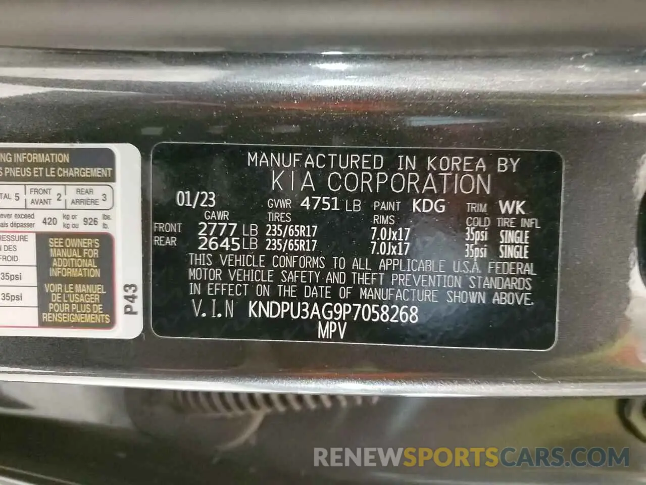 12 fotografías del automóvil dañado KNDPU3AG9P7058268 KIA SPORTAGE 2023