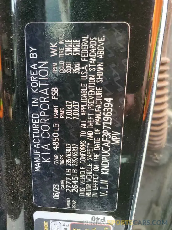 13 fotografías del automóvil dañado KNDPUCAF3P7196394 KIA SPORTAGE 2023