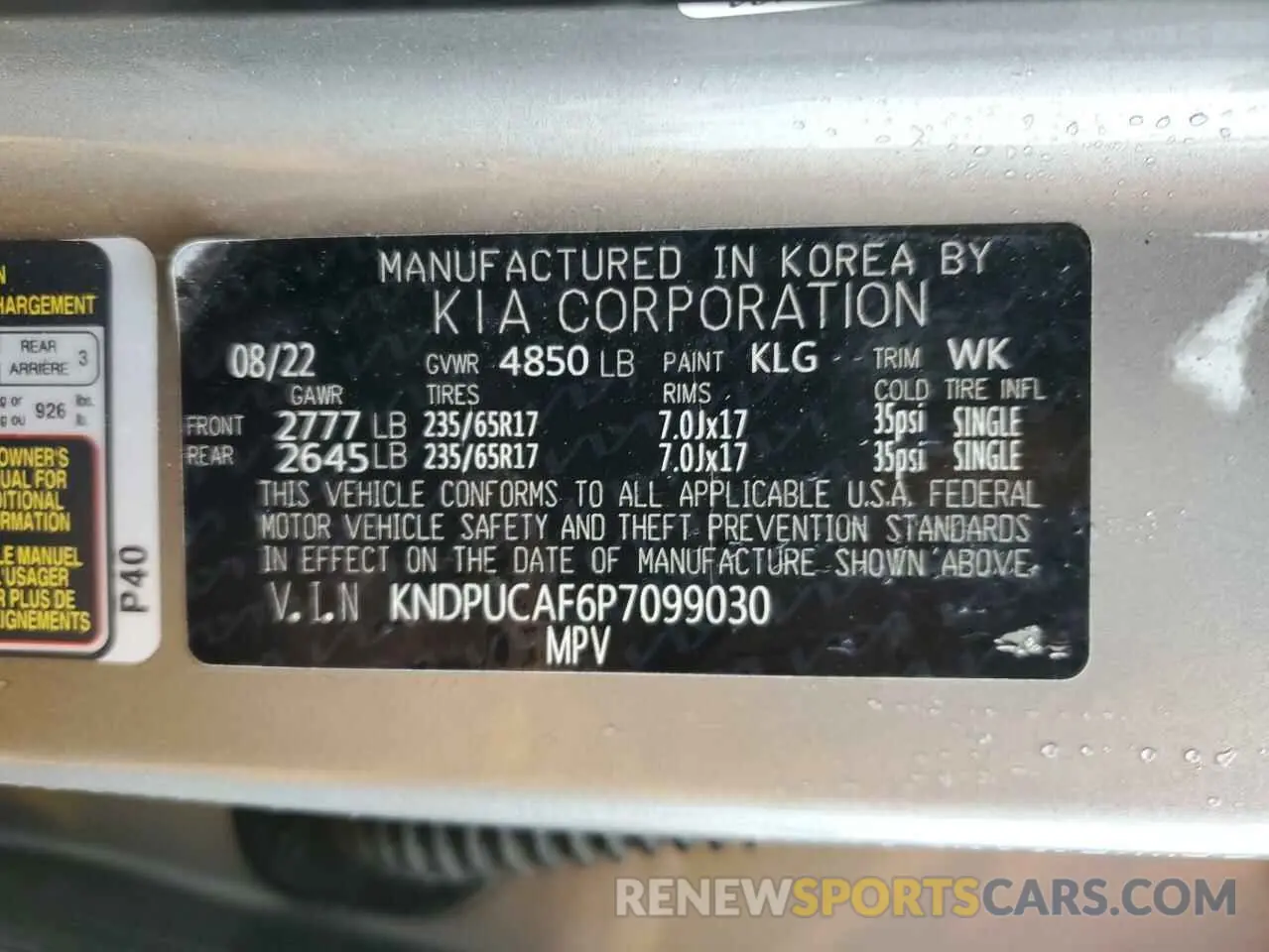 15 fotografías del automóvil dañado KNDPUCAF6P7099030 KIA SPORTAGE 2023