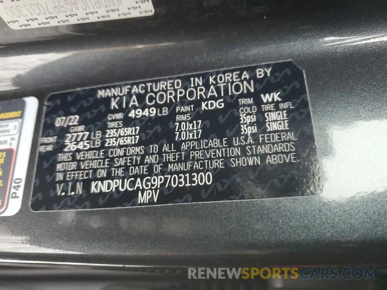14 fotografías del automóvil dañado KNDPUCAG9P7031300 KIA SPORTAGE 2023
