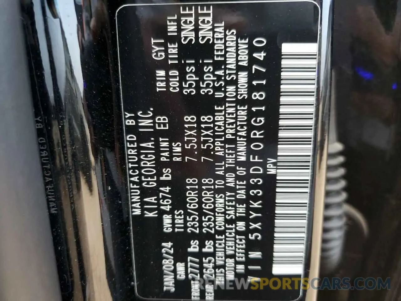 14 fotografías del automóvil dañado 5XYK33DF0RG181740 KIA SPORTAGE 2024