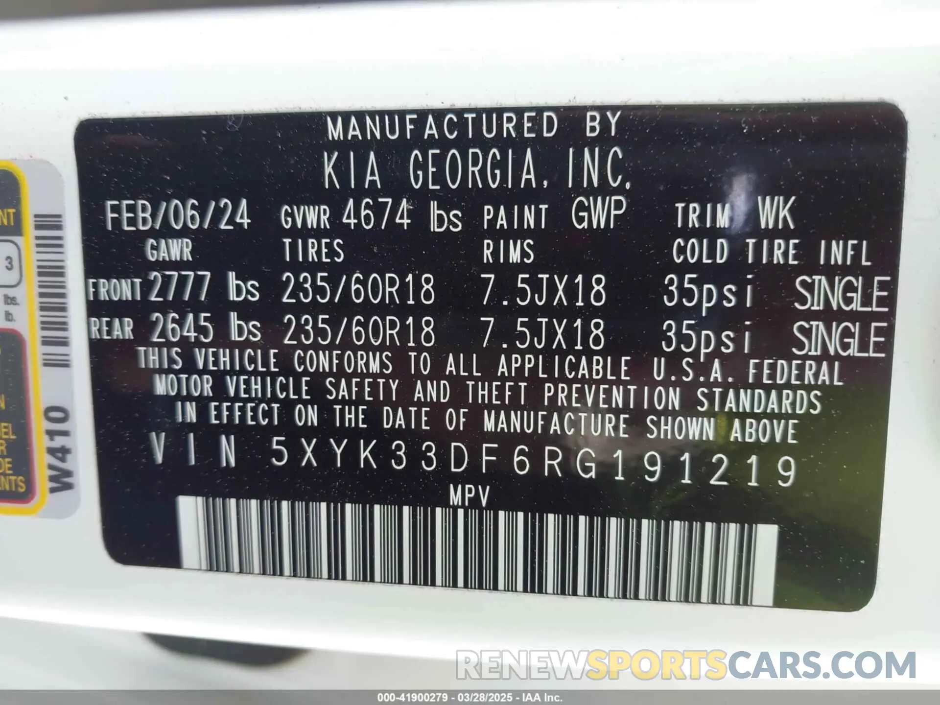 9 fotografías del automóvil dañado 5XYK33DF6RG191219 KIA SPORTAGE 2024