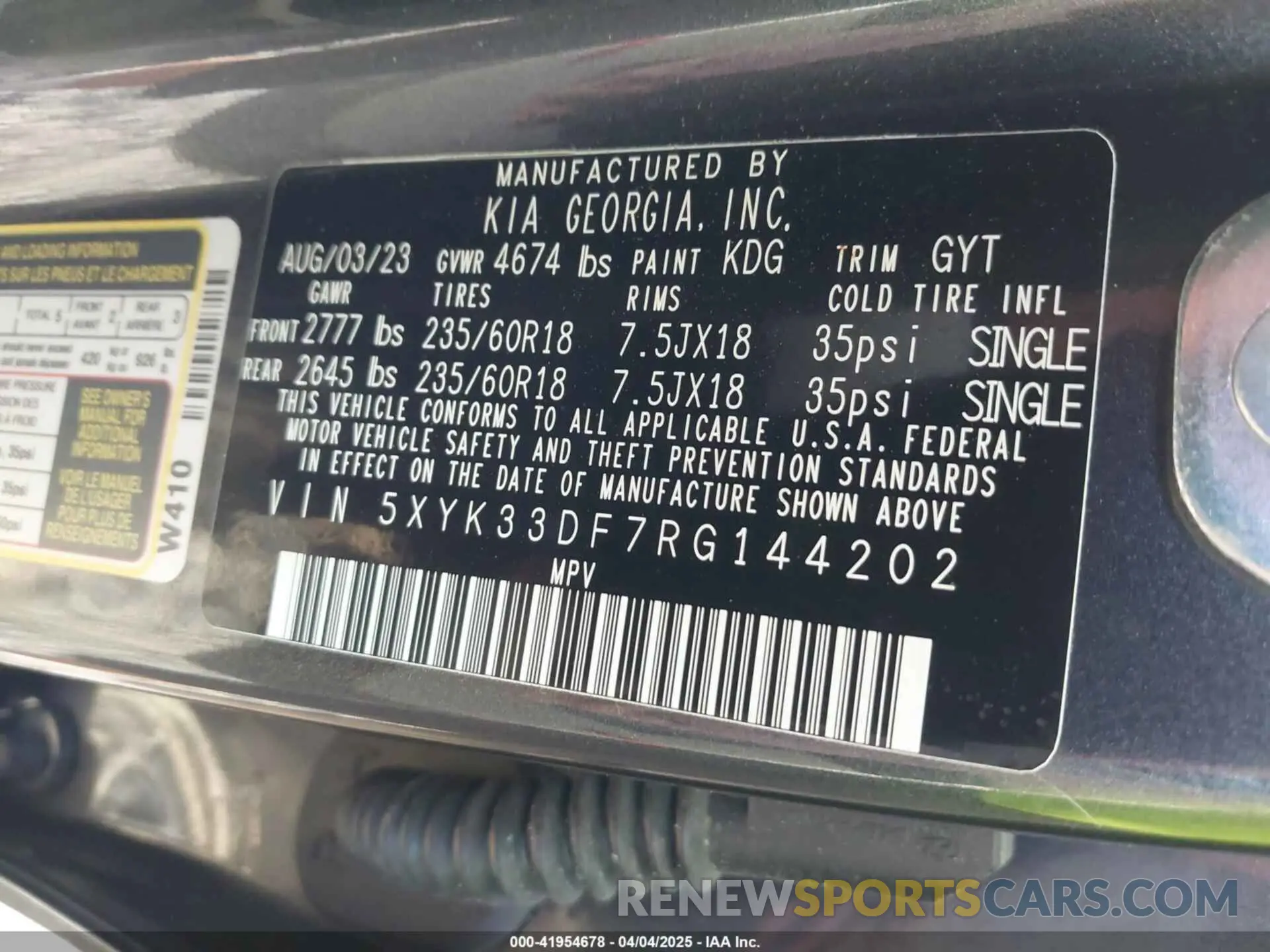 9 fotografías del automóvil dañado 5XYK33DF7RG144202 KIA SPORTAGE 2024