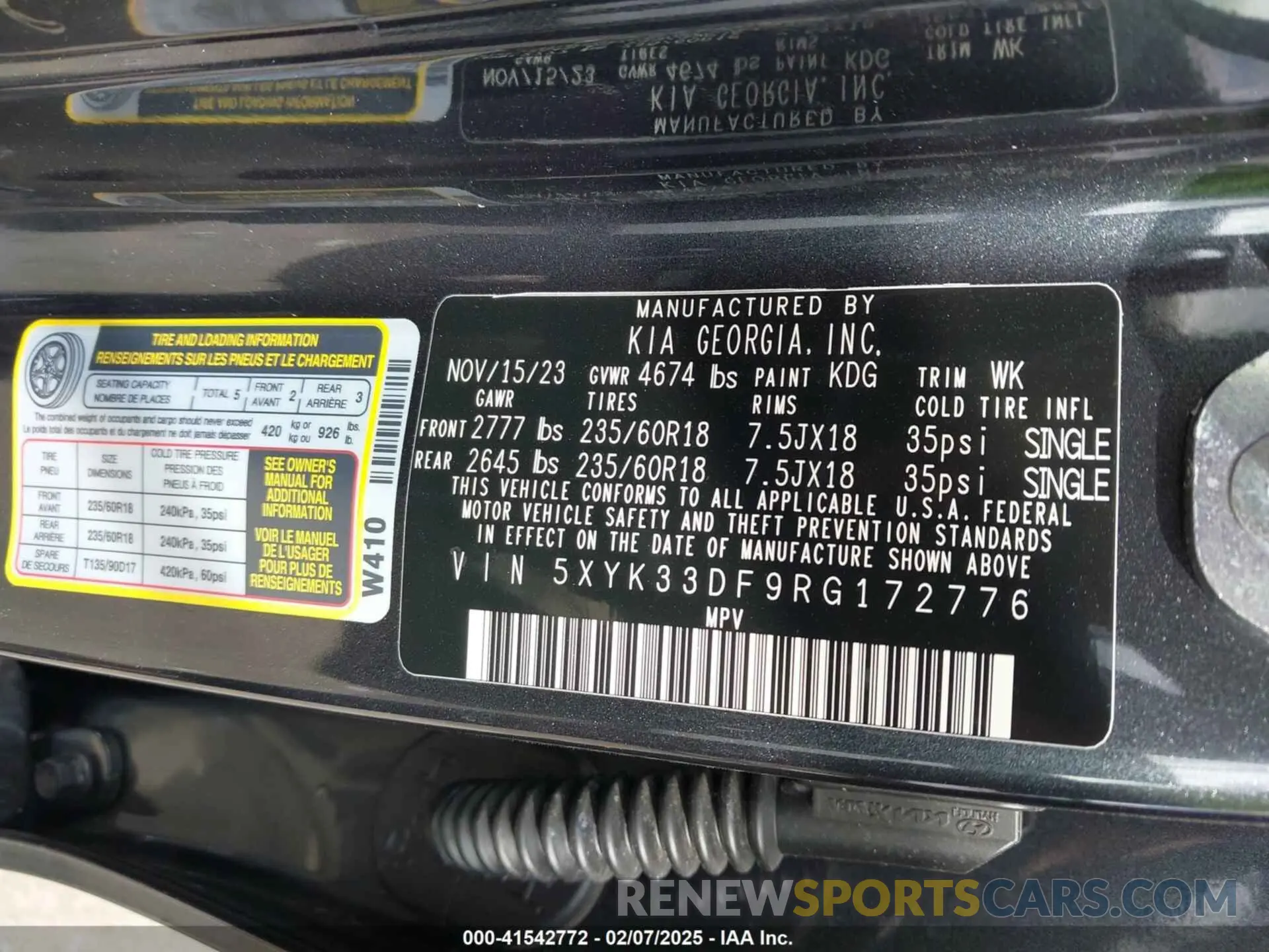 9 fotografías del automóvil dañado 5XYK33DF9RG172776 KIA SPORTAGE 2024