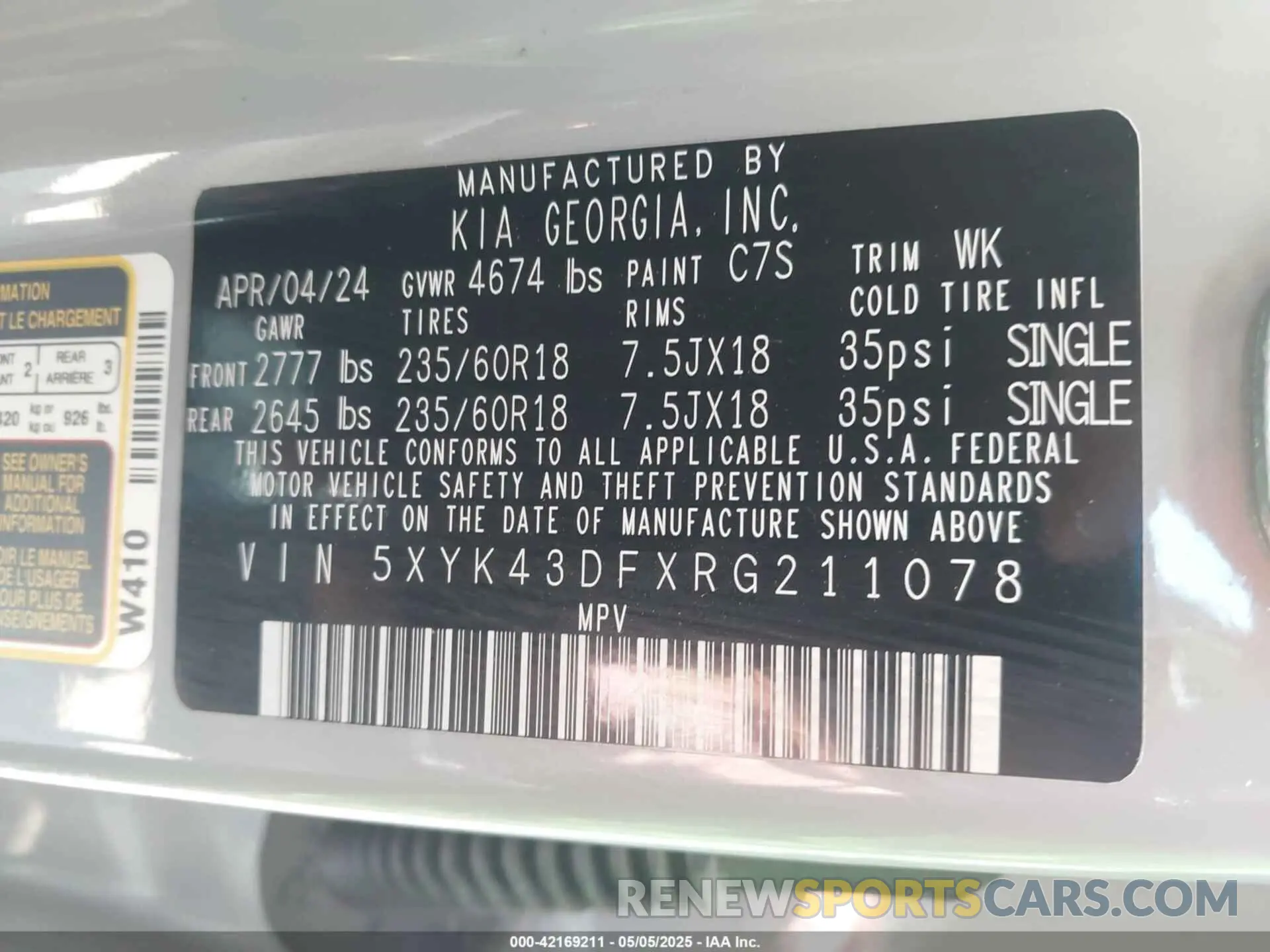 9 fotografías del automóvil dañado 5XYK43DFXRG211078 KIA SPORTAGE 2024