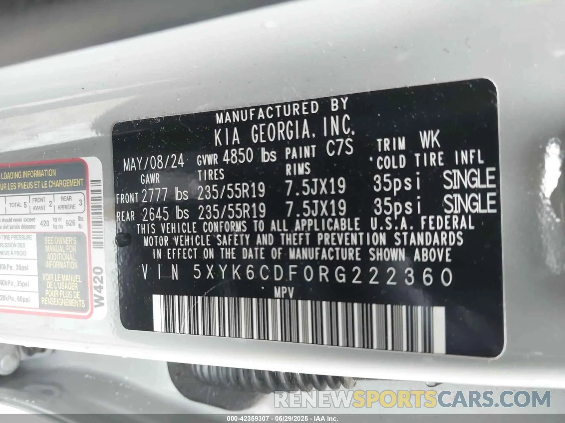 9 fotografías del automóvil dañado 5XYK6CDF0RG222360 KIA SPORTAGE 2024