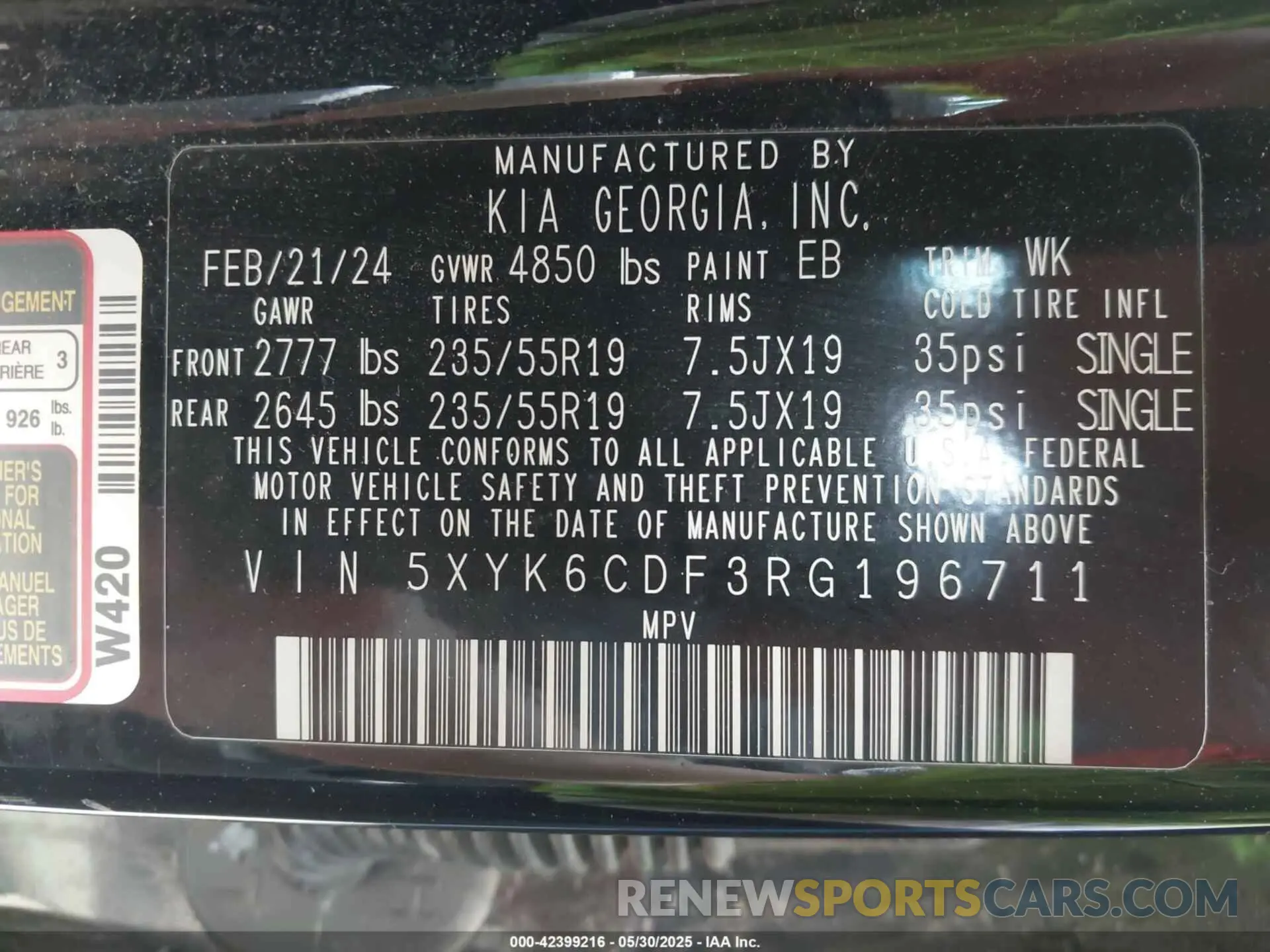 9 fotografías del automóvil dañado 5XYK6CDF3RG196711 KIA SPORTAGE 2024
