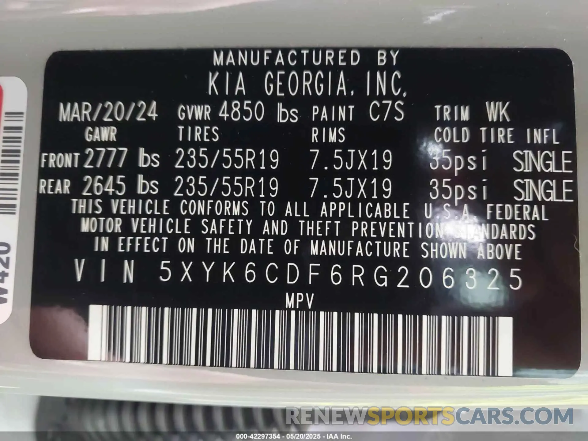 9 fotografías del automóvil dañado 5XYK6CDF6RG206325 KIA SPORTAGE 2024