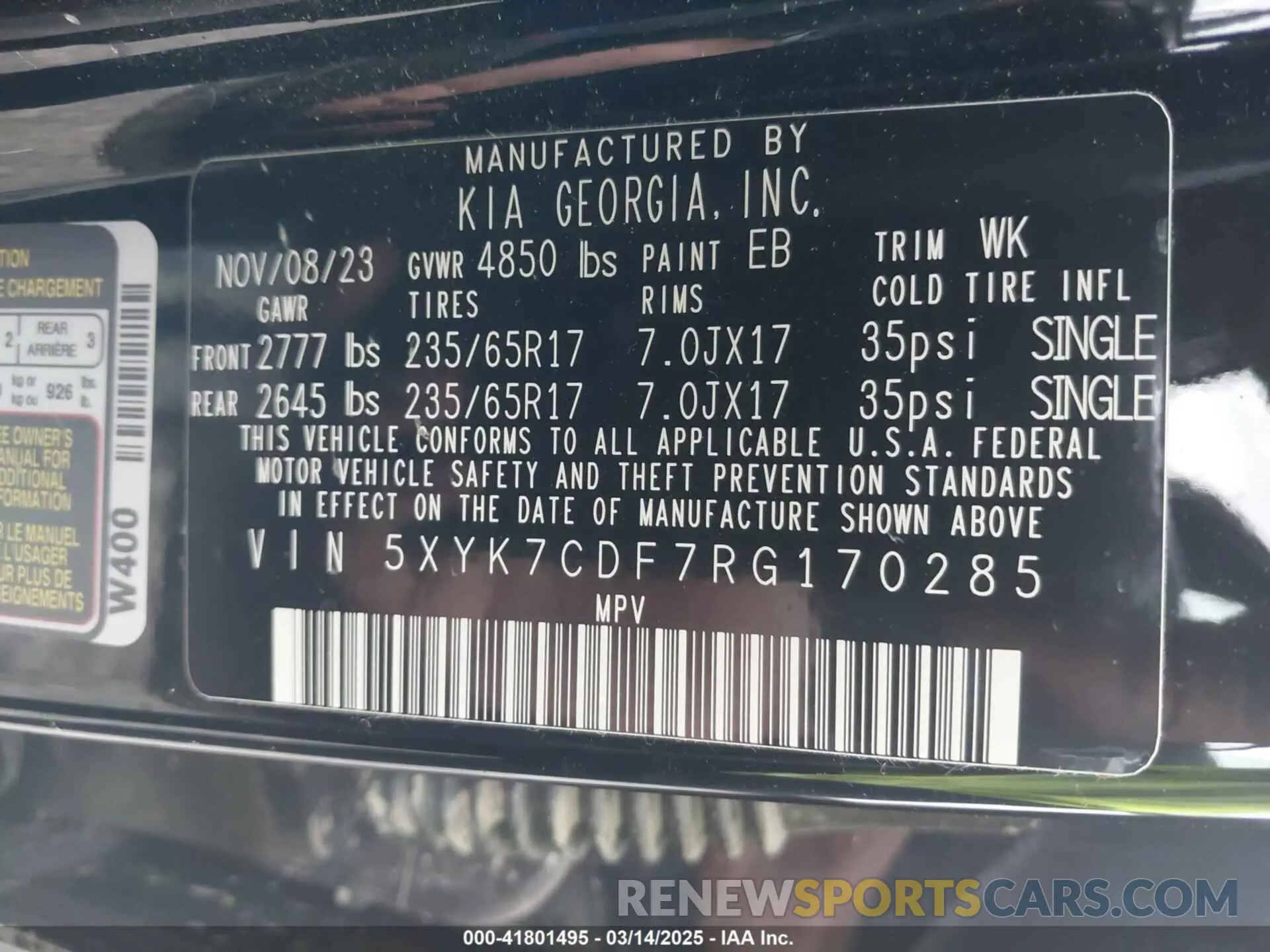 9 fotografías del automóvil dañado 5XYK7CDF7RG170285 KIA SPORTAGE 2024