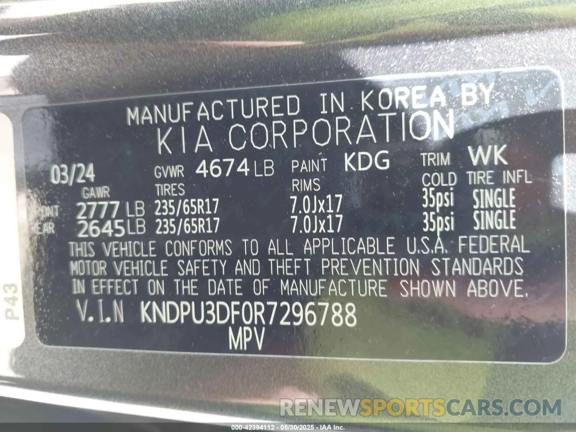 9 fotografías del automóvil dañado KNDPU3DF0R7296788 KIA SPORTAGE 2024