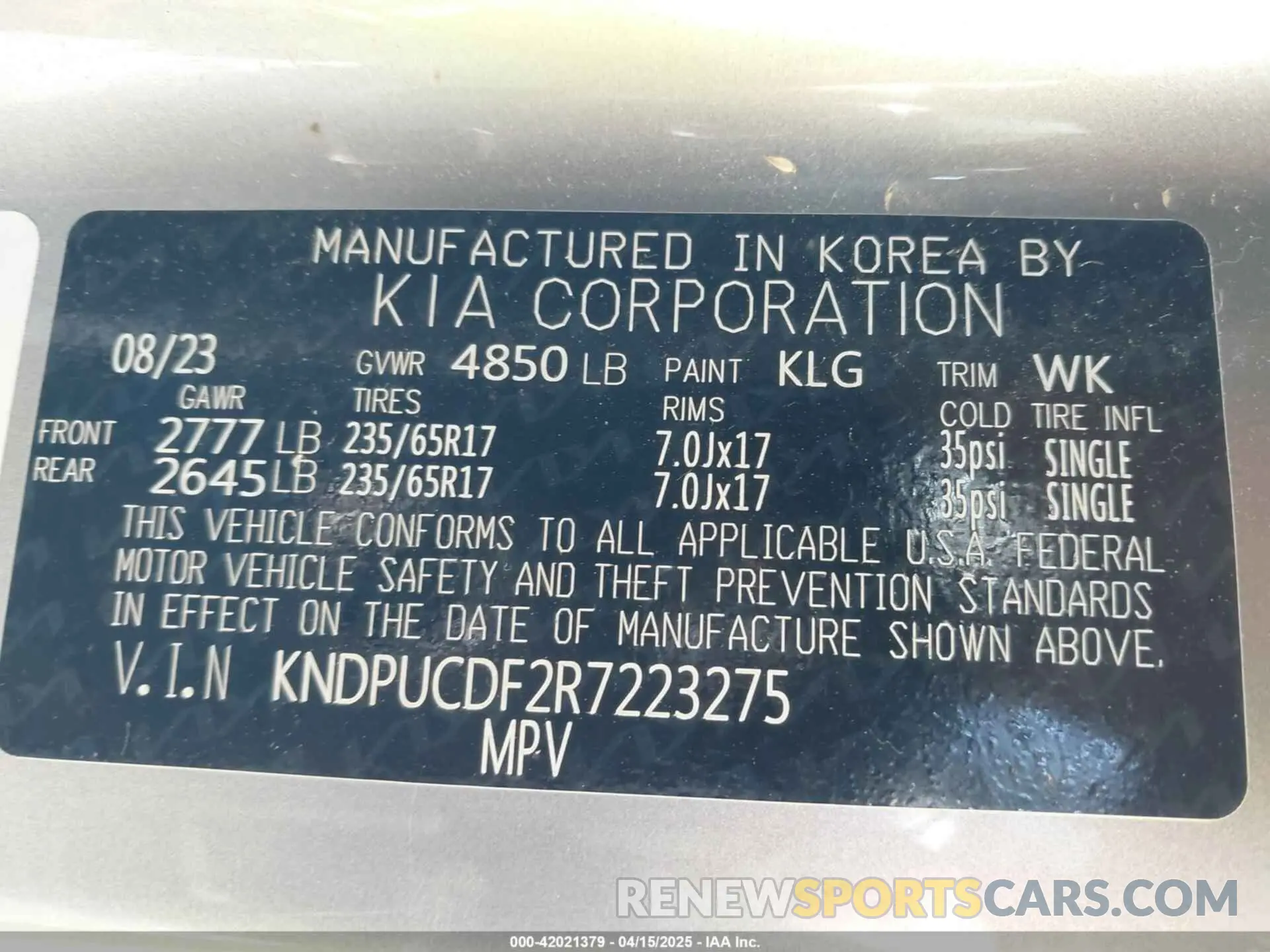 9 fotografías del automóvil dañado KNDPUCDF2R7223275 KIA SPORTAGE 2024