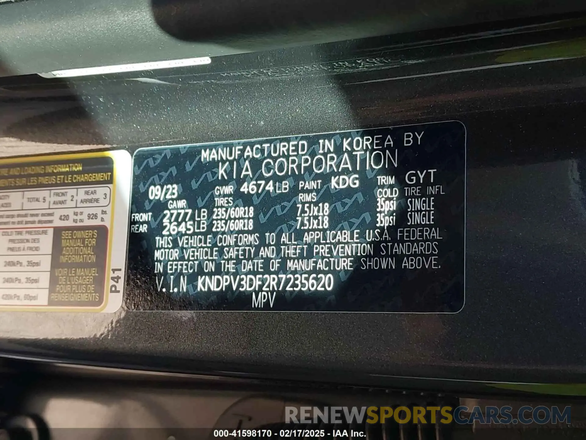 9 fotografías del automóvil dañado KNDPV3DF2R7235620 KIA SPORTAGE 2024