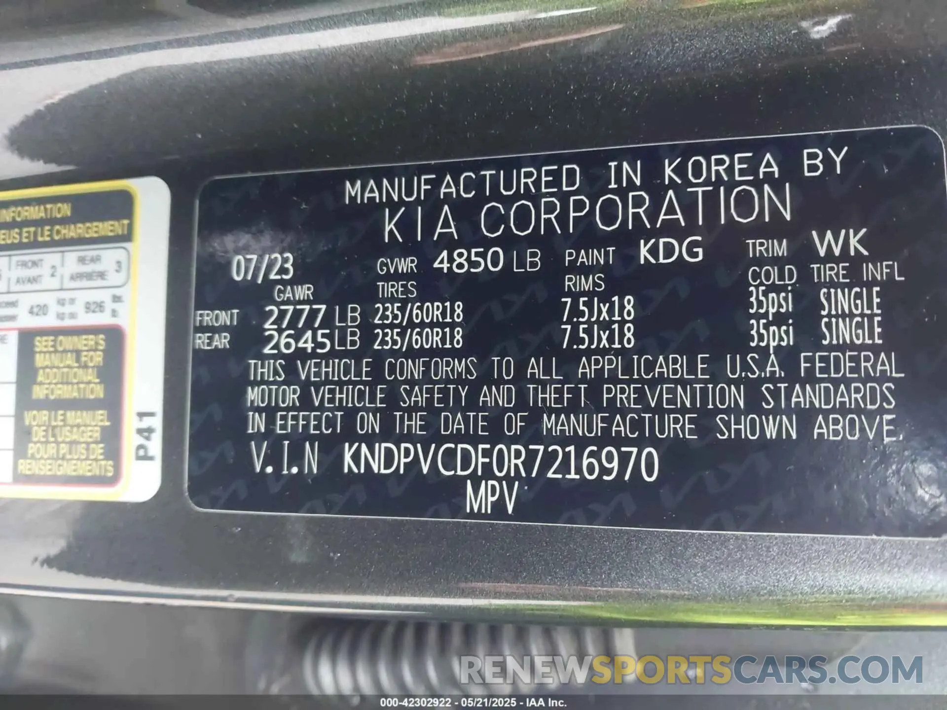 9 fotografías del automóvil dañado KNDPVCDF0R7216970 KIA SPORTAGE 2024