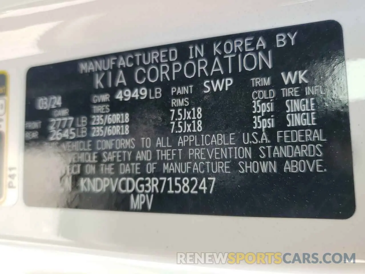 16 fotografías del automóvil dañado KNDPVCDG3R7158247 KIA SPORTAGE 2024