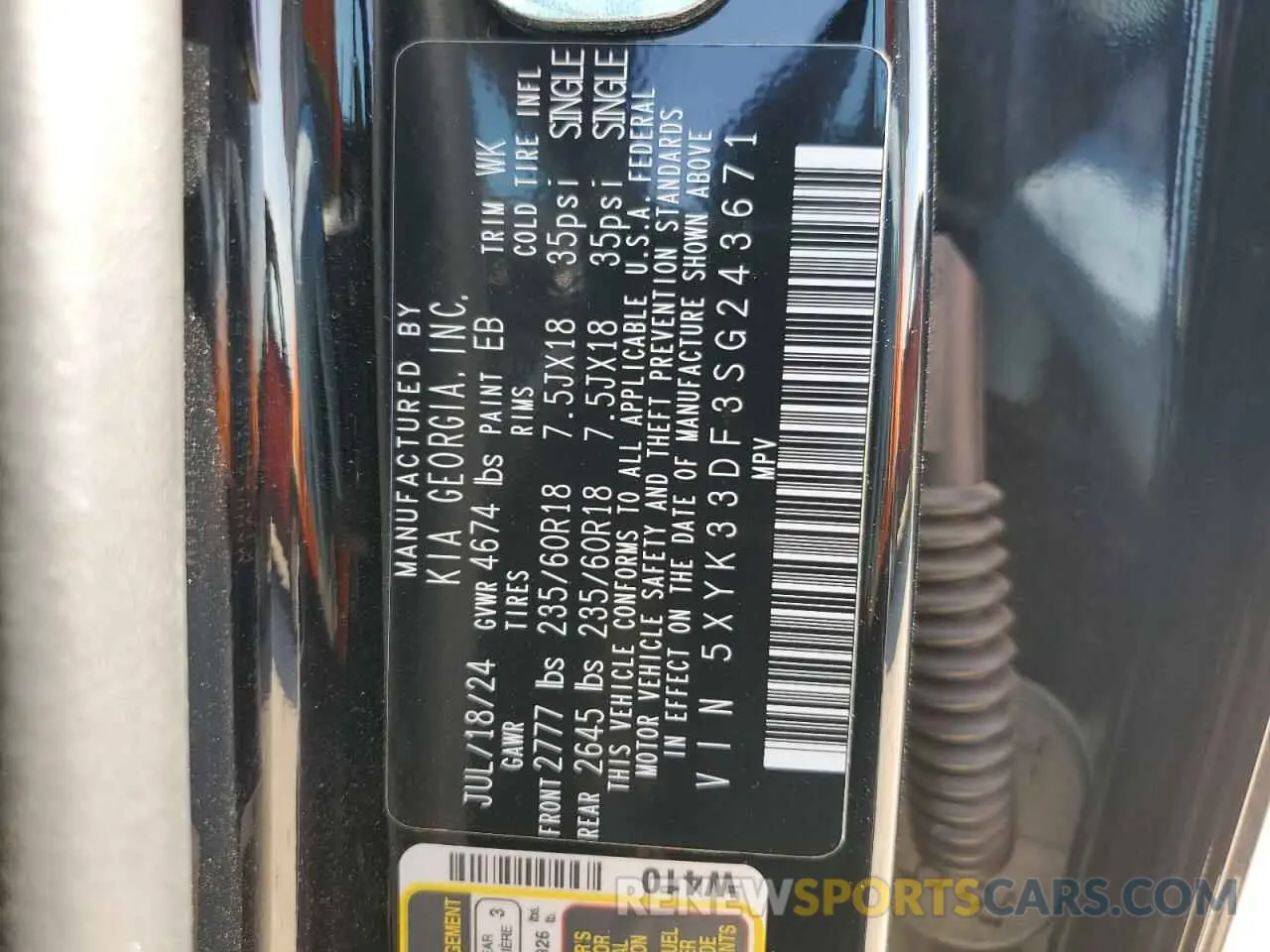 13 fotografías del automóvil dañado 5XYK33DF3SG243671 KIA SPORTAGE 2025
