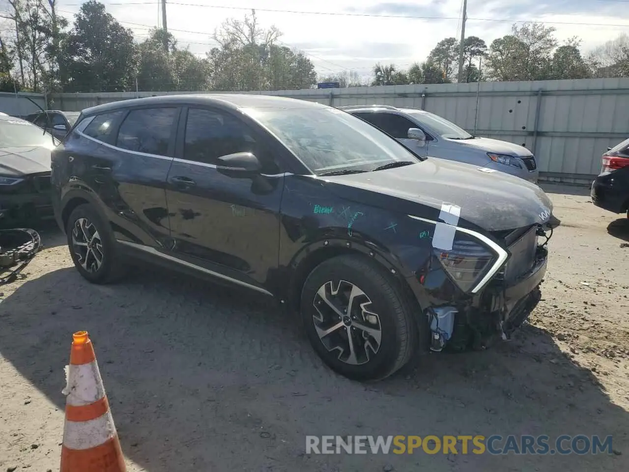 4 fotografías del automóvil dañado 5XYK33DF5SG277417 KIA SPORTAGE 2025