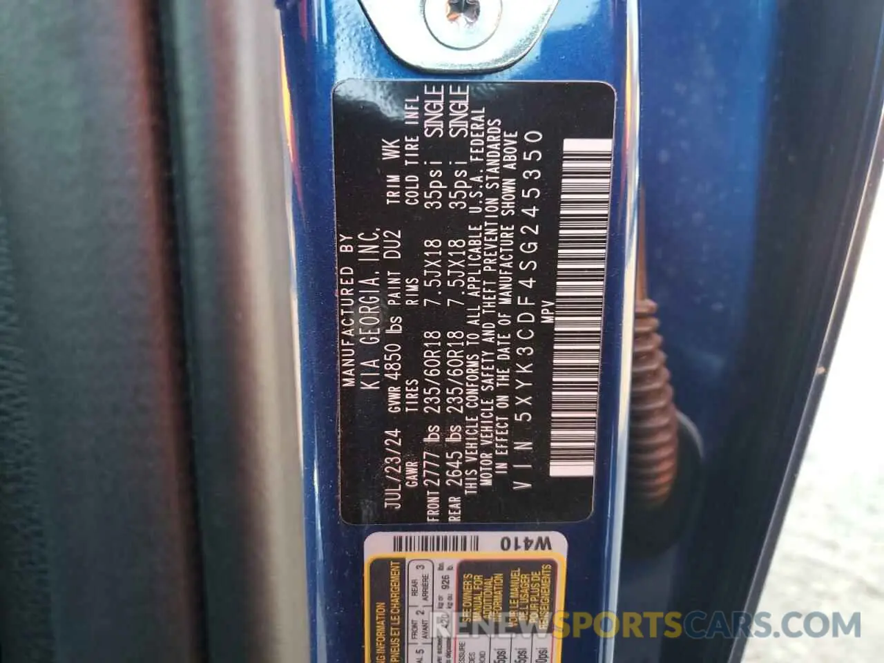 13 fotografías del automóvil dañado 5XYK3CDF4SG245350 KIA SPORTAGE 2025