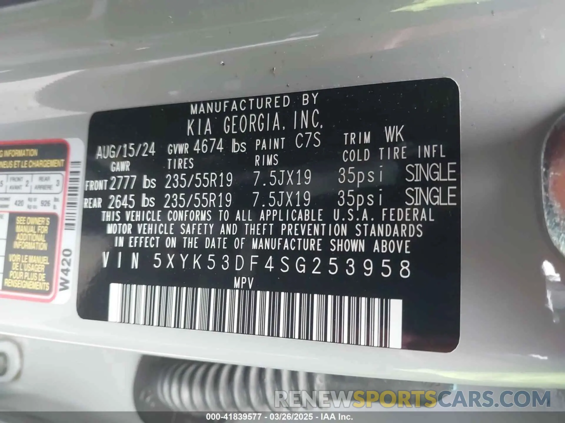 9 fotografías del automóvil dañado 5XYK53DF4SG253958 KIA SPORTAGE 2025