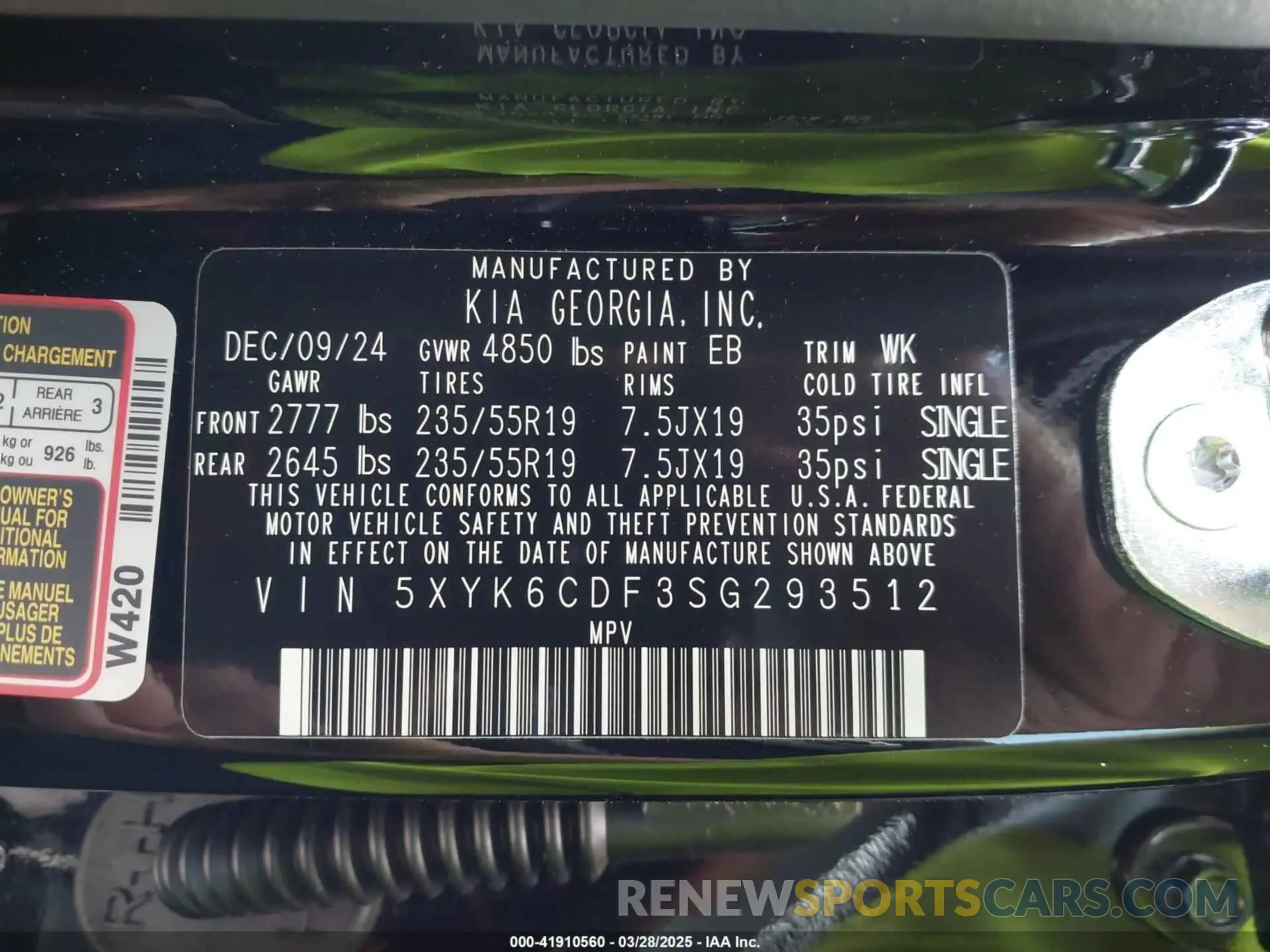 9 fotografías del automóvil dañado 5XYK6CDF3SG293512 KIA SPORTAGE 2025