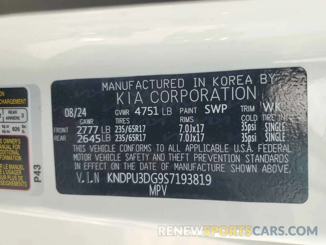 14 fotografías del automóvil dañado KNDPU3DG9S7193819 KIA SPORTAGE 2025