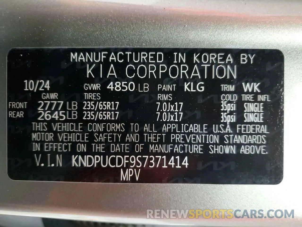 14 fotografías del automóvil dañado KNDPUCDF9S7371414 KIA SPORTAGE 2025