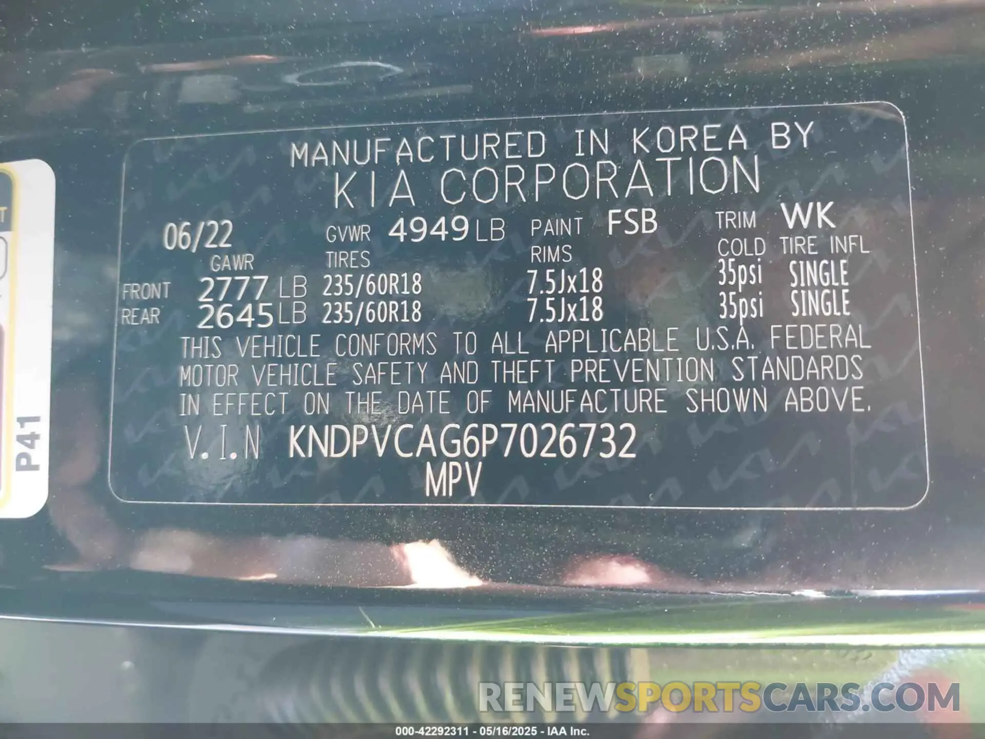 9 fotografías del automóvil dañado KNDPVCAG6P7026732 KIA SPORTAGE HYBRID 2023