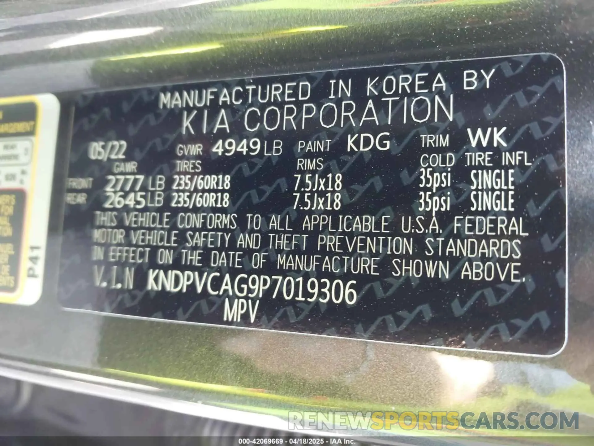 9 fotografías del automóvil dañado KNDPVCAG9P7019306 KIA SPORTAGE HYBRID 2023