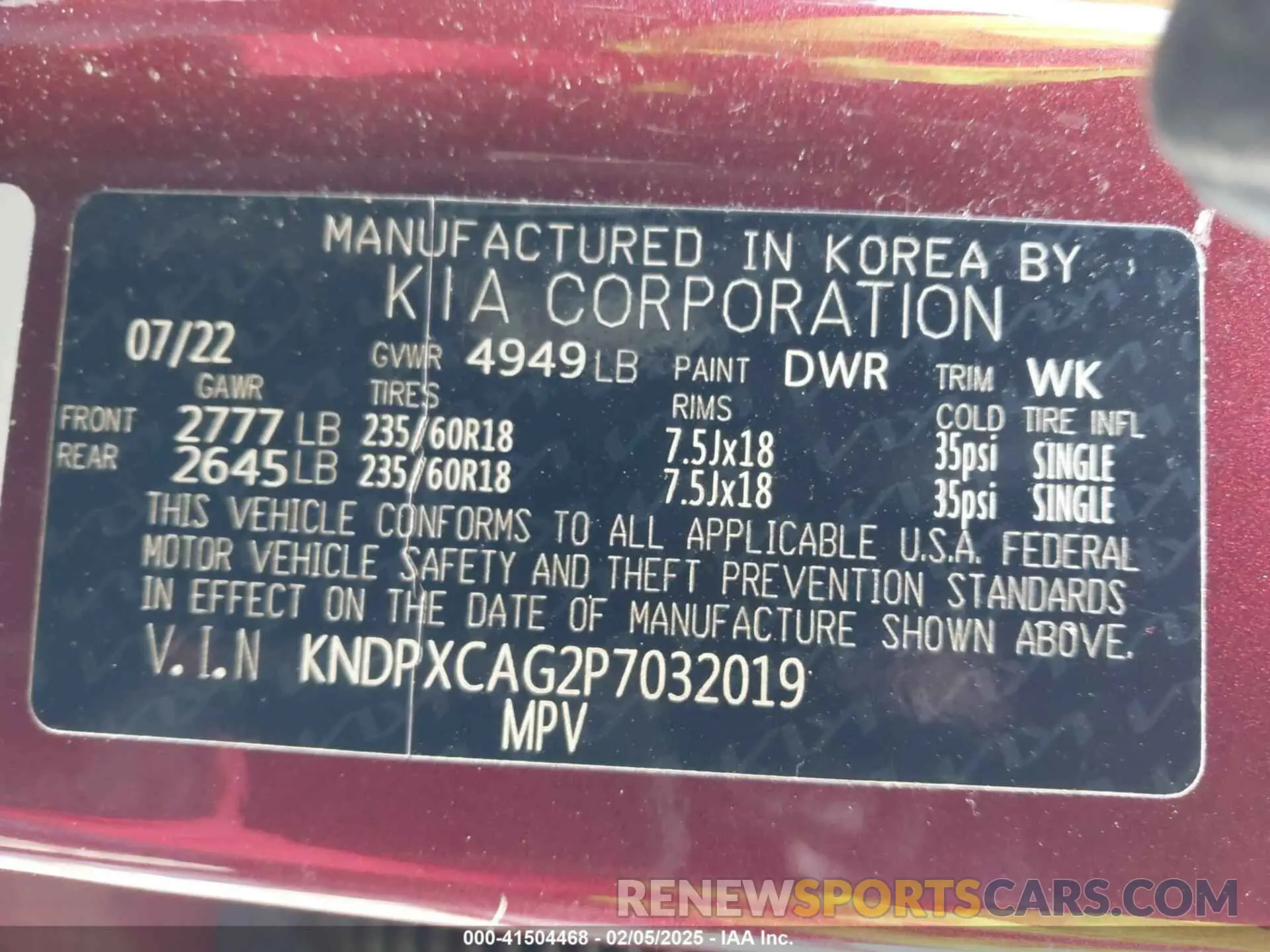 9 fotografías del automóvil dañado KNDPXCAG2P7032019 KIA SPORTAGE HYBRID 2023