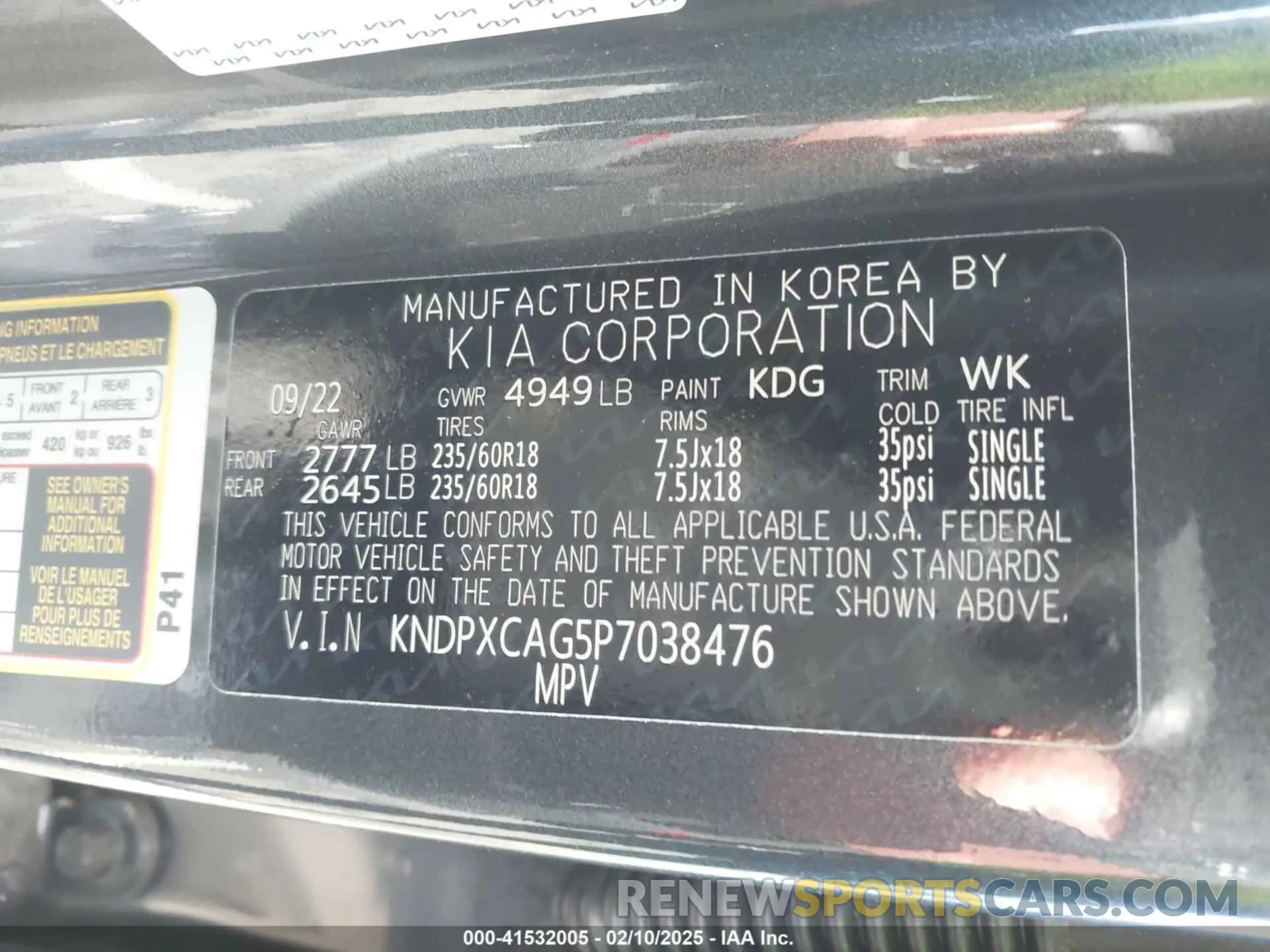 9 fotografías del automóvil dañado KNDPXCAG5P7038476 KIA SPORTAGE HYBRID 2023