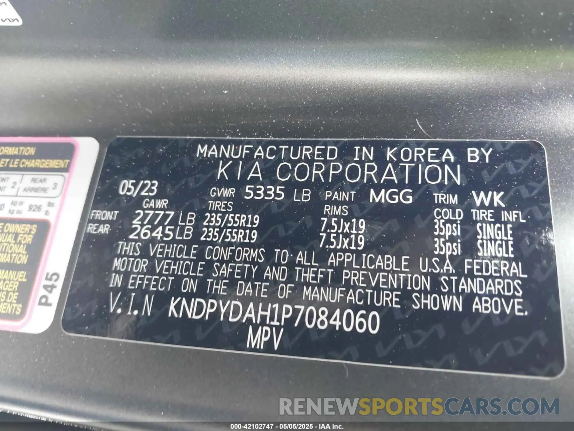 9 fotografías del automóvil dañado KNDPYDAH1P7084060 KIA SPORTAGE PLUG-IN HYBRID 2023