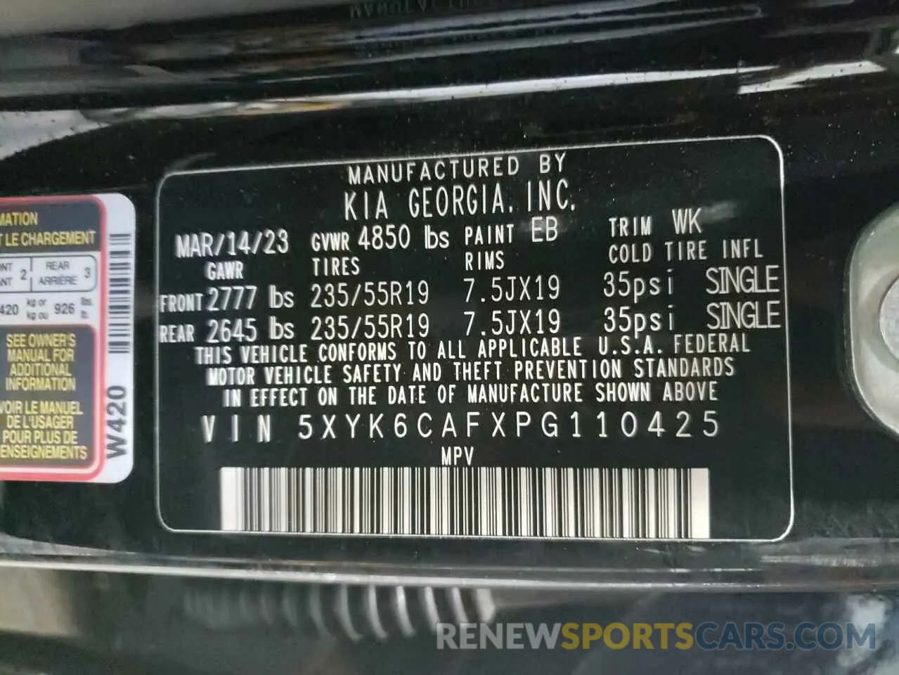 13 fotografías del automóvil dañado 5XYK6CAFXPG110425 KIA SPORTAGE X 2023
