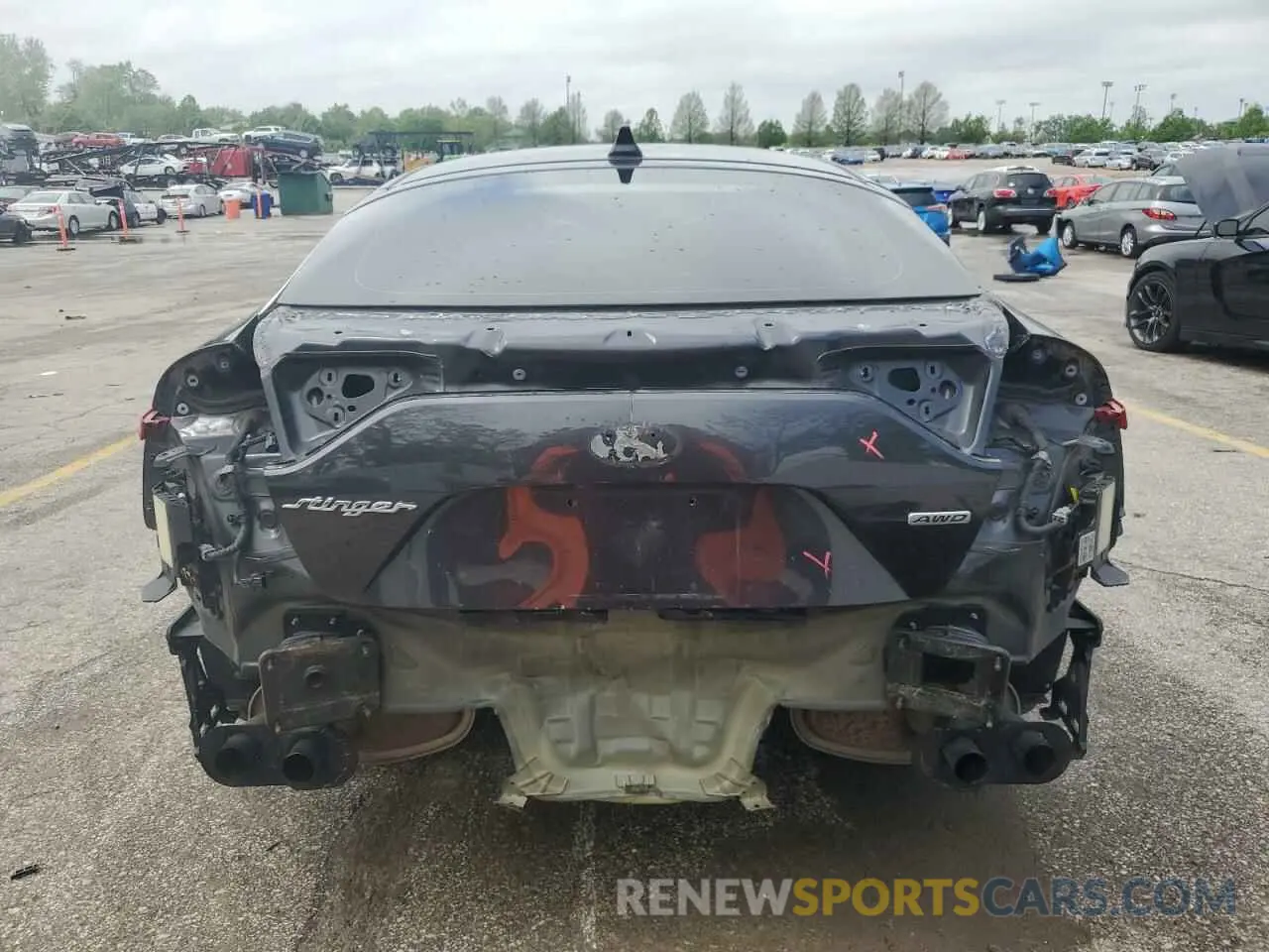 6 fotografías del automóvil dañado KNAE25LA3K6058487 KIA STINGER 2019